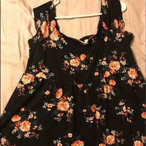 Off the shoulder black floral top from torrid